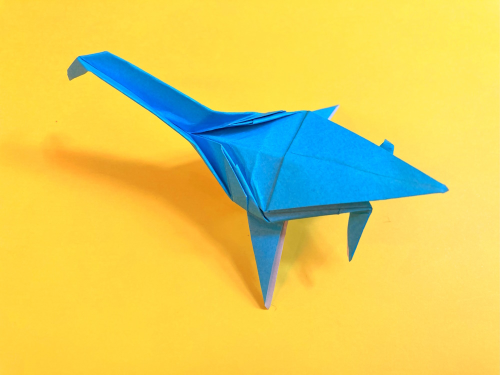 恐竜の折り紙　プレシオサウルス(首長竜)の簡単な作り方